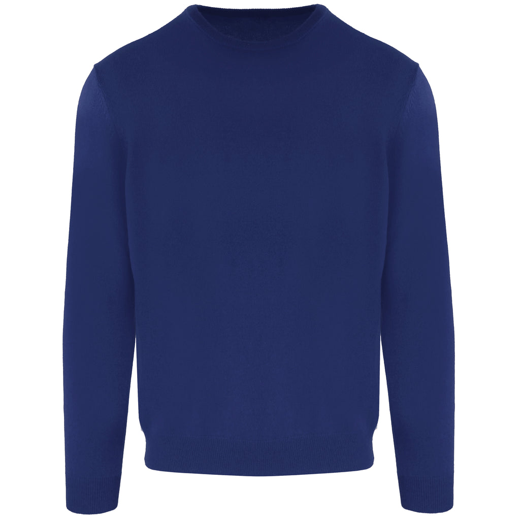 Malo Men Crew Neck Blend Cashmere Zaffiro Sweaters Blue