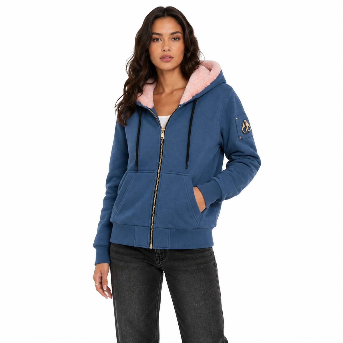 Moose knuckles Women Sweatshirt Funny Light Blue