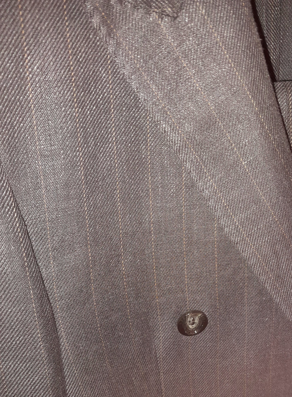 Loro Piana Fabric Men Suit Double-Breasted Pinstripe Brown
