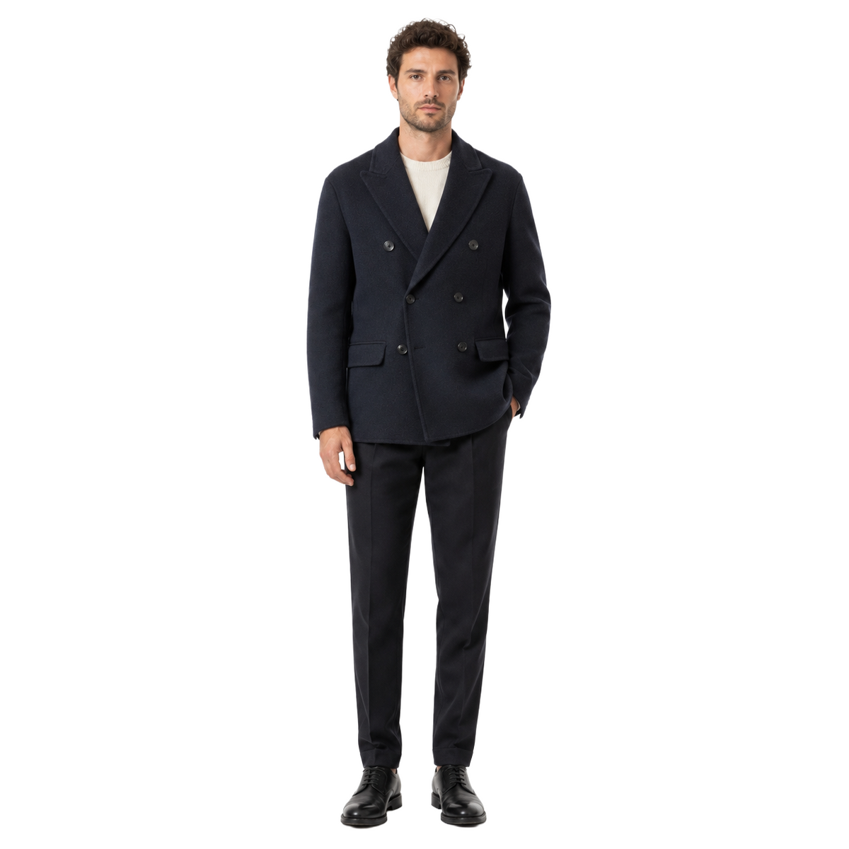Alpha Studio Men Jacket Double-Breasted Blue