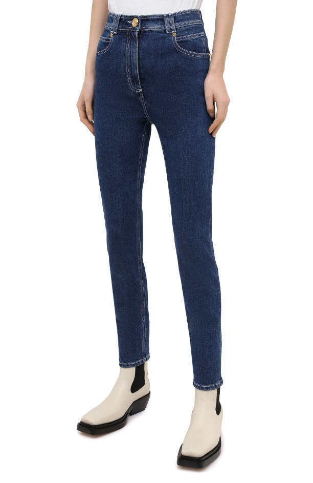Balmain Women Jeans high-waist Regular Blue