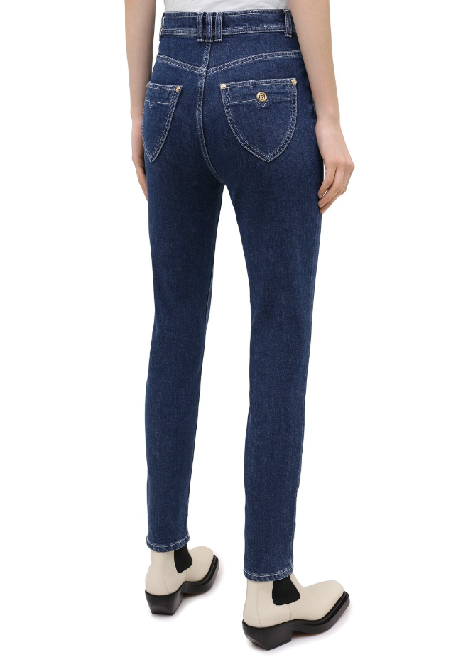 Balmain Women Jeans high-waist Regular Blue