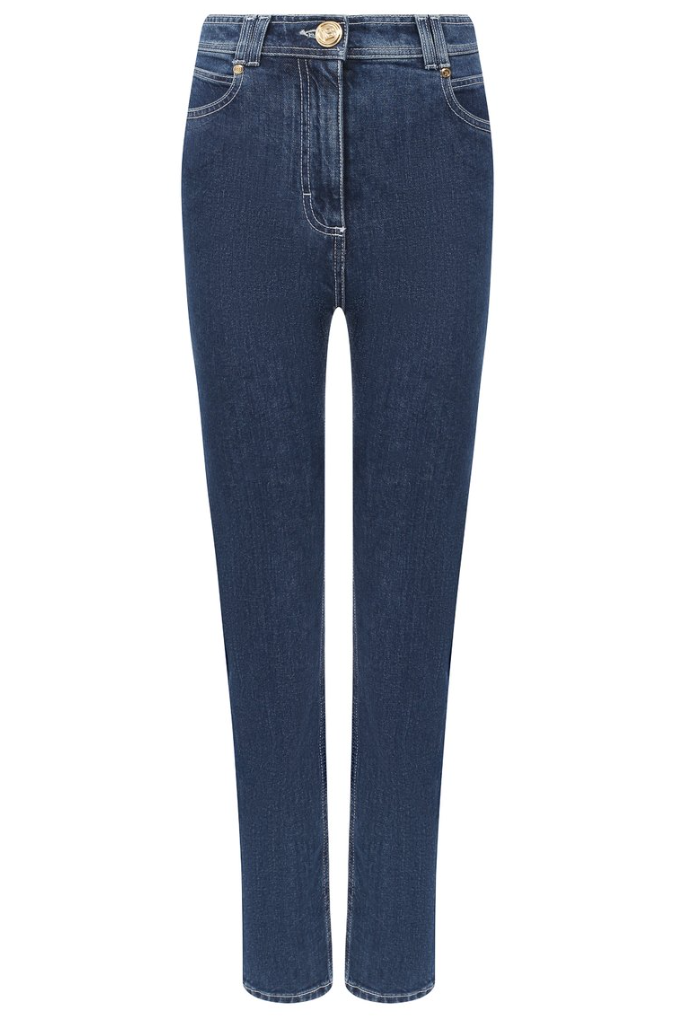 Balmain Women Jeans high-waist Regular Blue