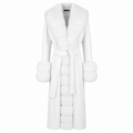 Loro Piana Fabric Women Coat Pelliccia White