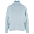 Malo Women High Neck Cashmere Aqua Sweaters Light Blue