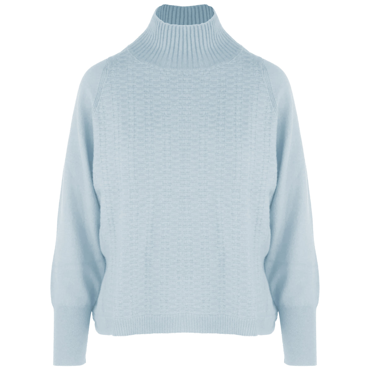 Malo Women High Neck Cashmere Aqua Sweaters Light Blue