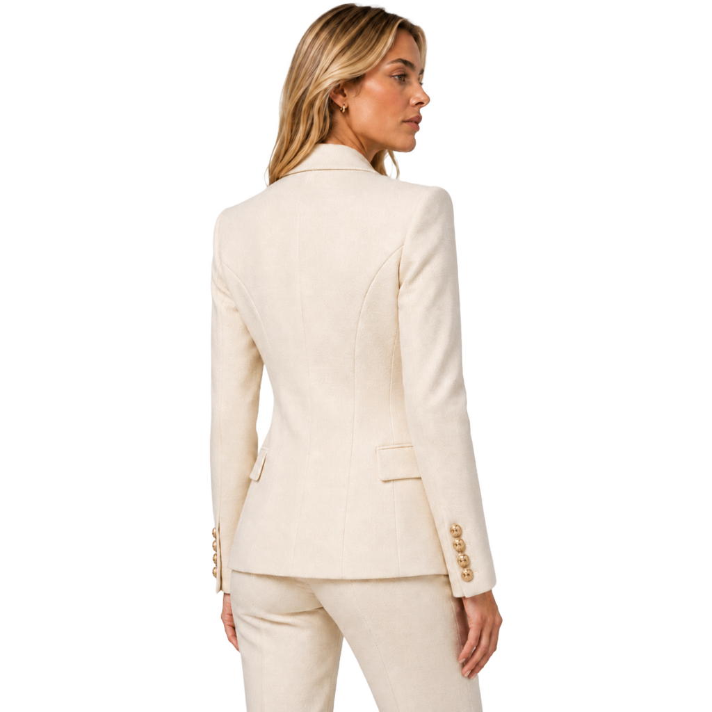 Balmain Women Jacket Double-Breasted White