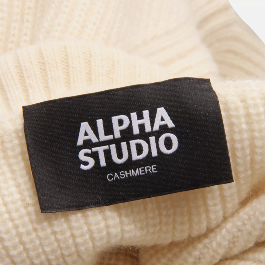 Alpha Studio Men Knit Turtleneck White
