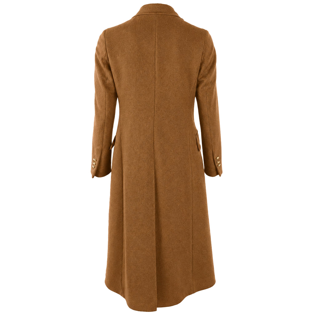 Loro Piana Fabric Women Coat Double-Breasted Camel