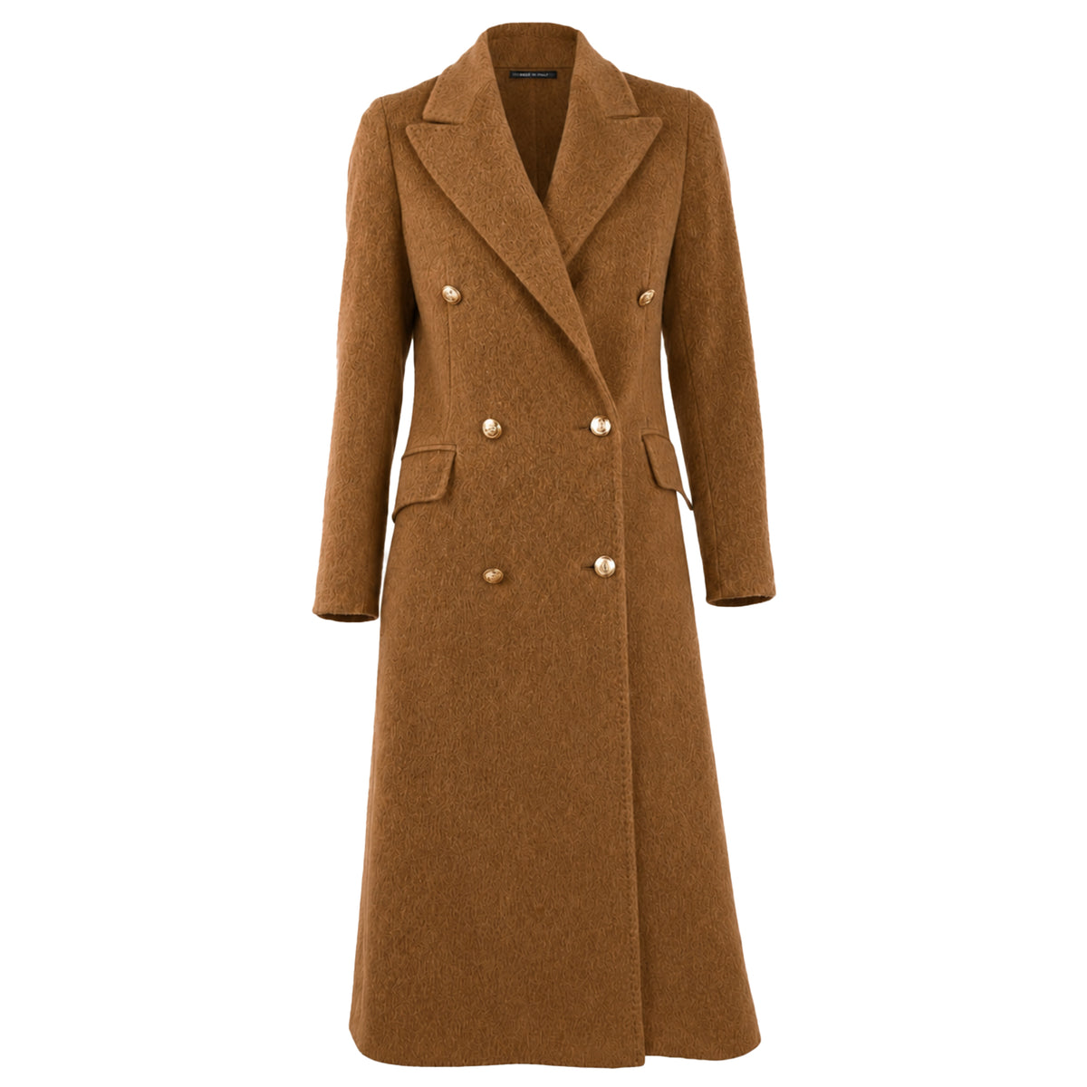 Loro Piana Fabric Women Coat Double-Breasted Camel