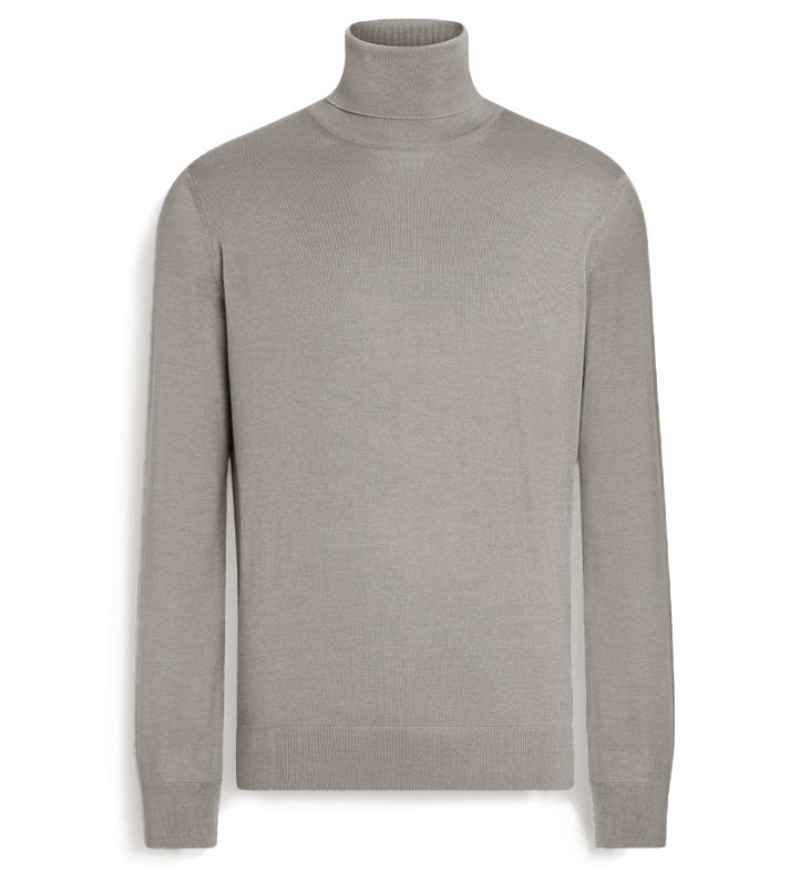 Emilio Romanelli Men Knit Turtleneck Gauge Grey