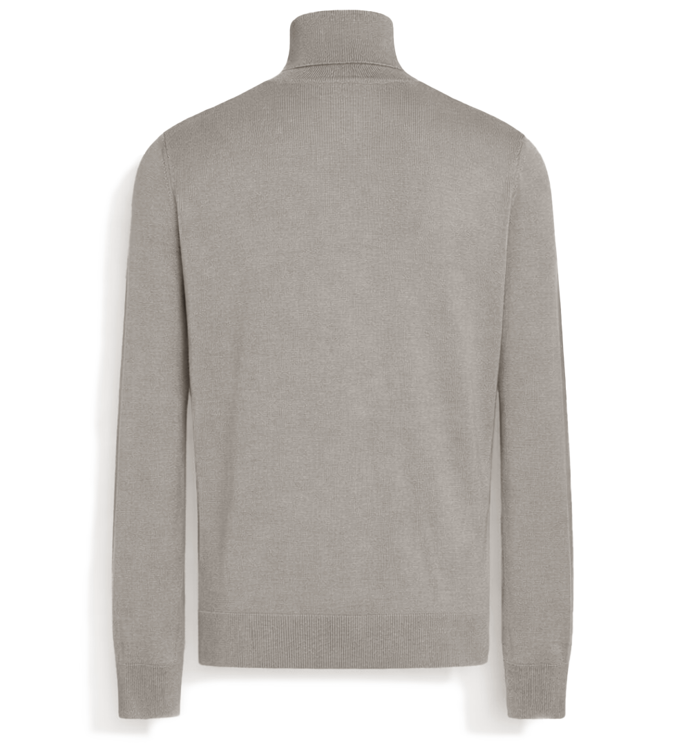Emilio Romanelli Men Knit Turtleneck Gauge Grey