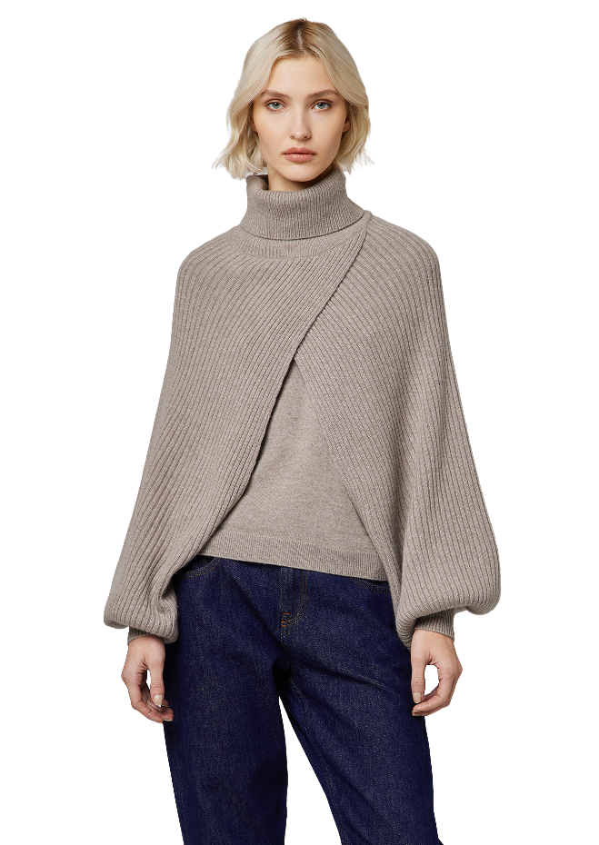 Alpha Studio Women Turtleneck Coprispalle Coste Beige