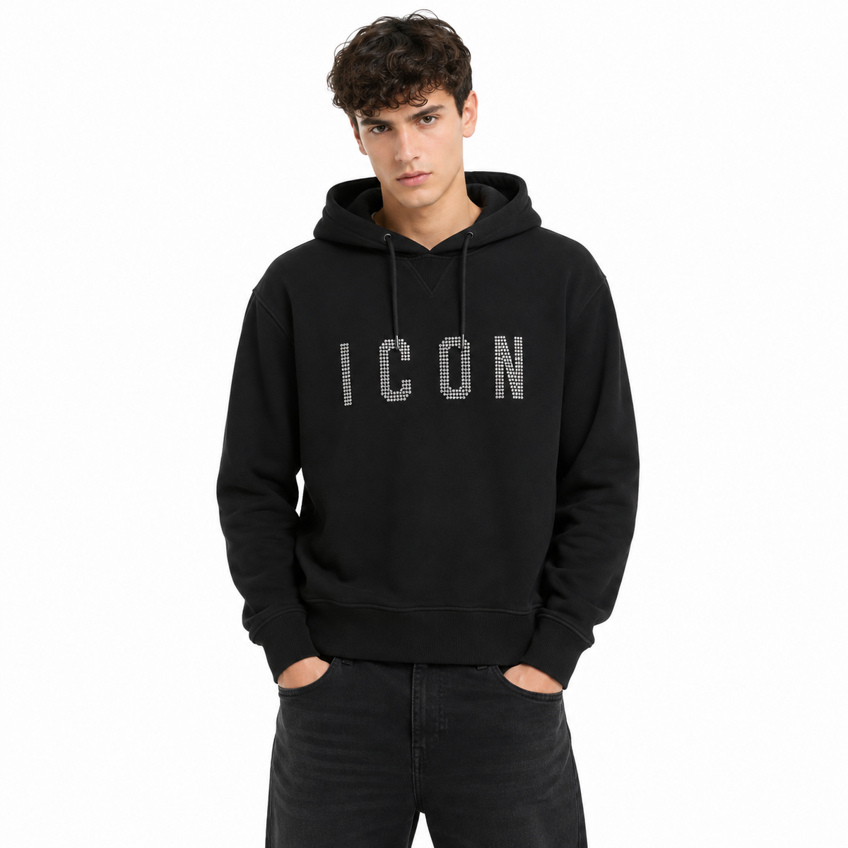 Dsquared2 Men Sweatshirt Strass Black