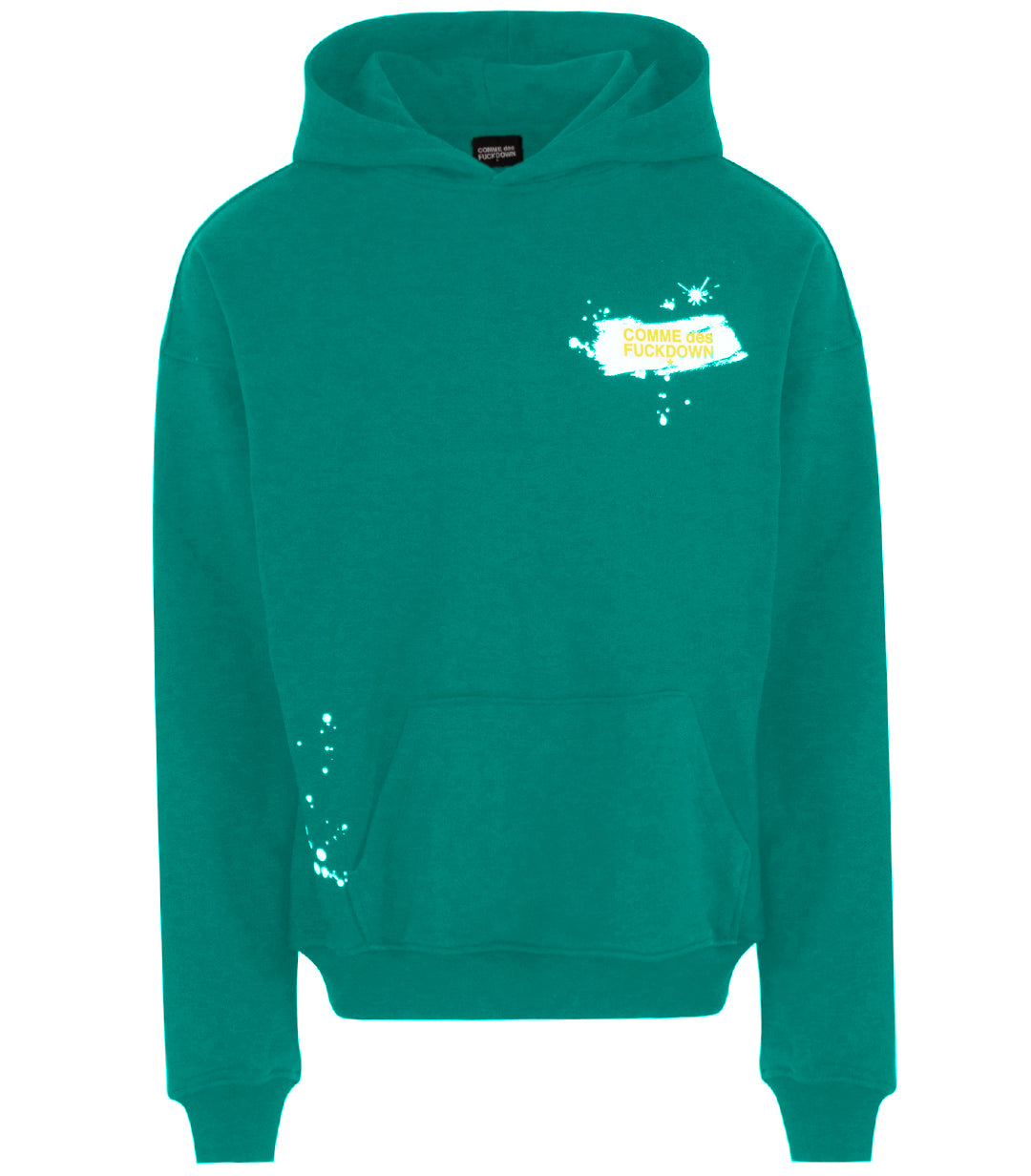 Comme Des Fuckdown Men Sweatshirt Hooded Print Green