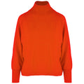 Malo Women High Neck Cashmere Brick Sweaters Orange