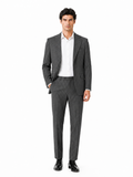 Ermenegildo Zegna Fabric Men Suit Wool Pinstripe Blue Grey