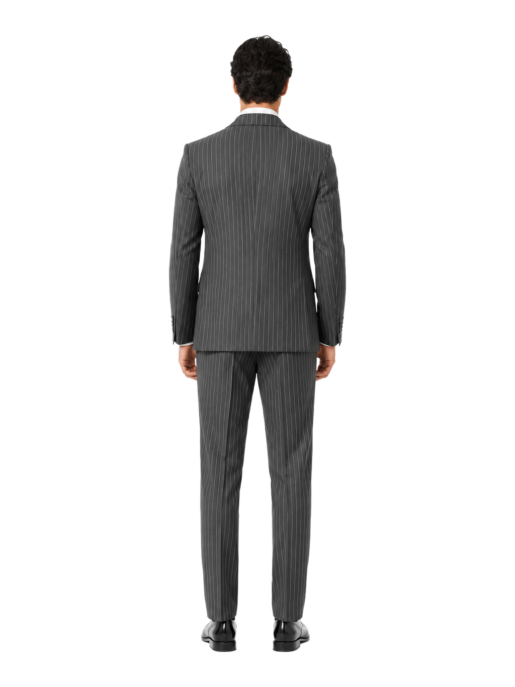 Ermenegildo Zegna Fabric Men Suit Wool Pinstripe Blue Grey