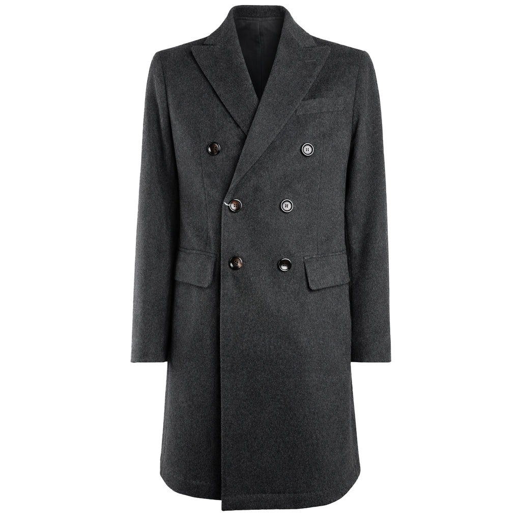 Loro Piana Fabric Men Coat Double-Breasted Cashmere Grey