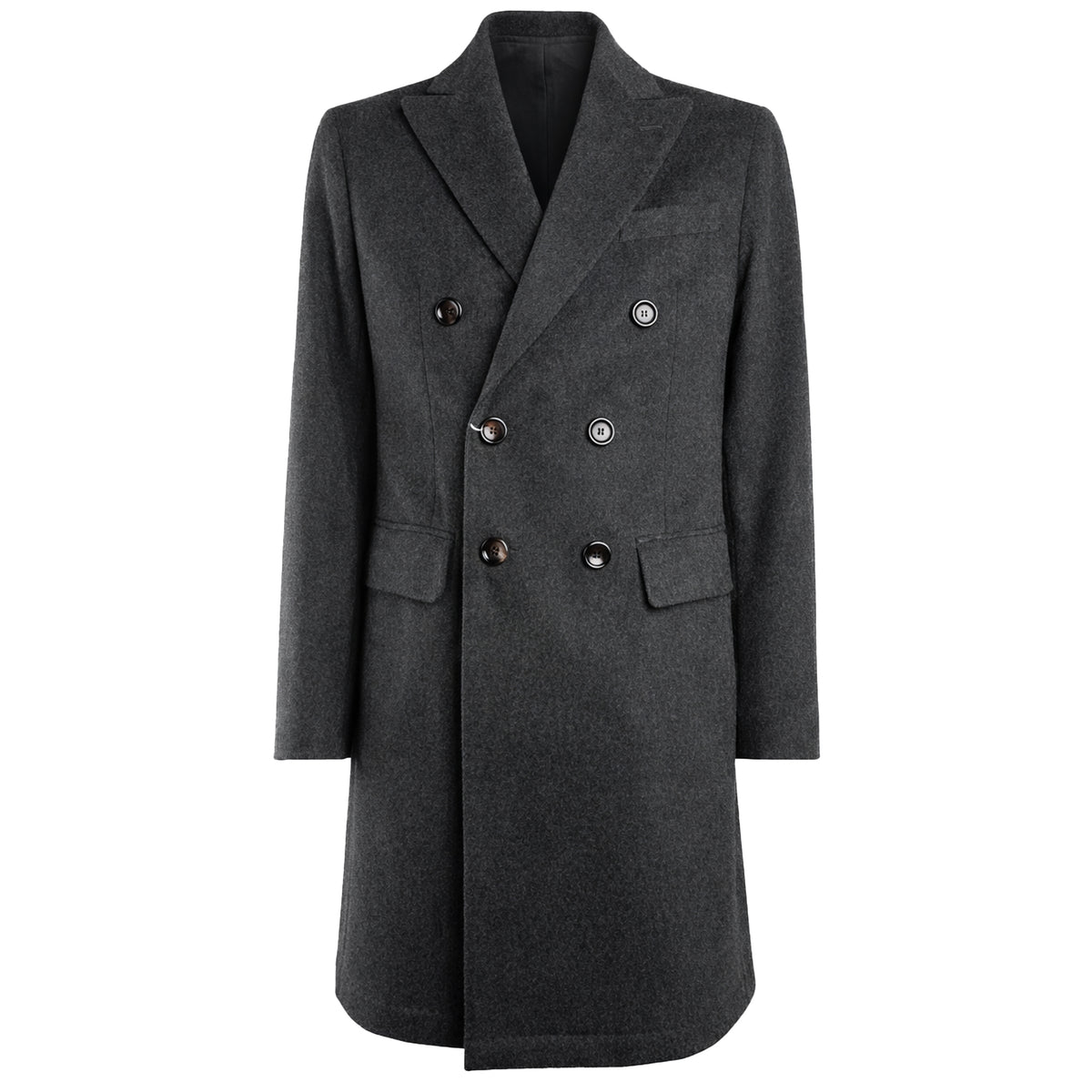 Loro Piana Fabric Men Coat Double-Breasted Cashmere Grey