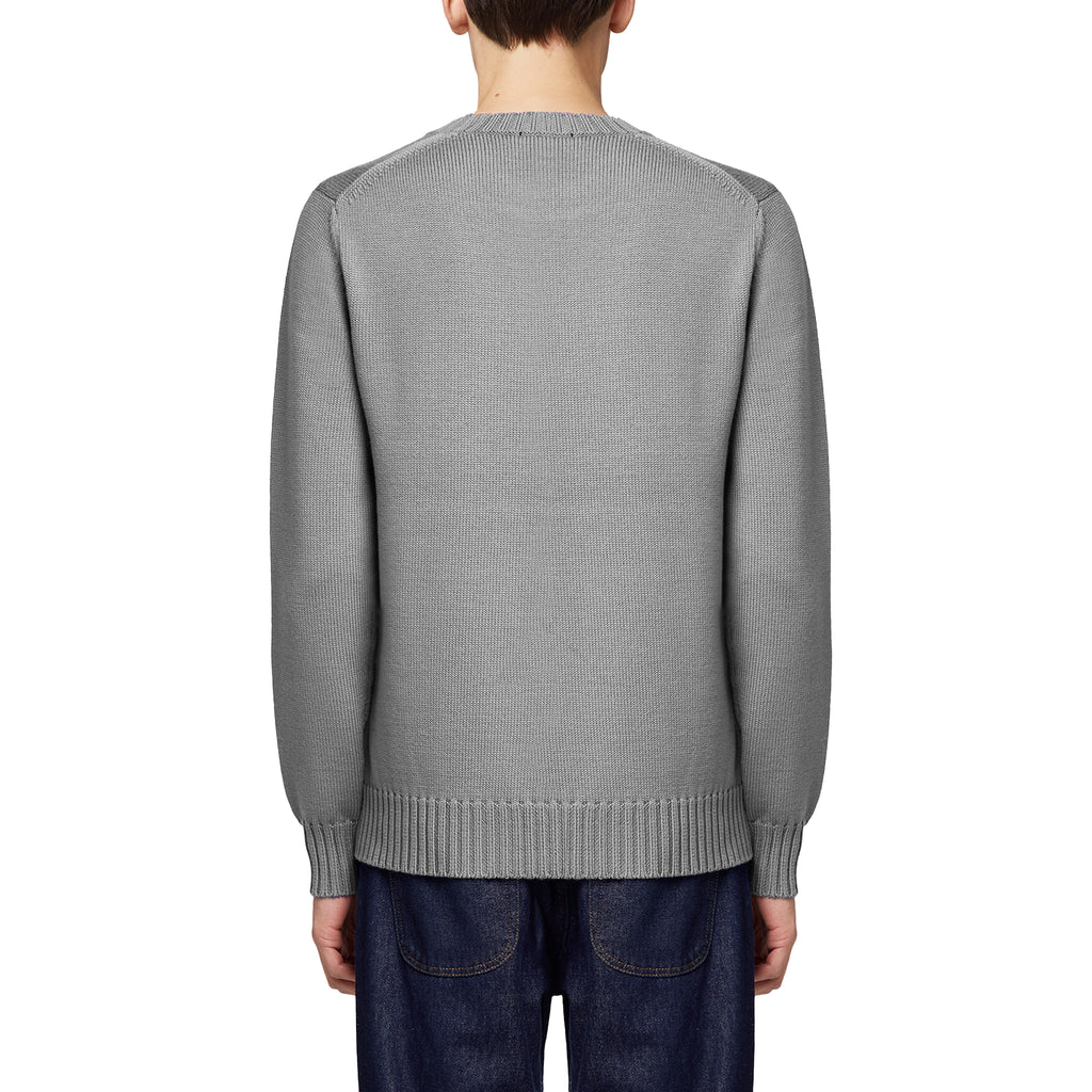 Alpha Studio Men Crewneck Longsleeve Cashmere Sweaters Grey