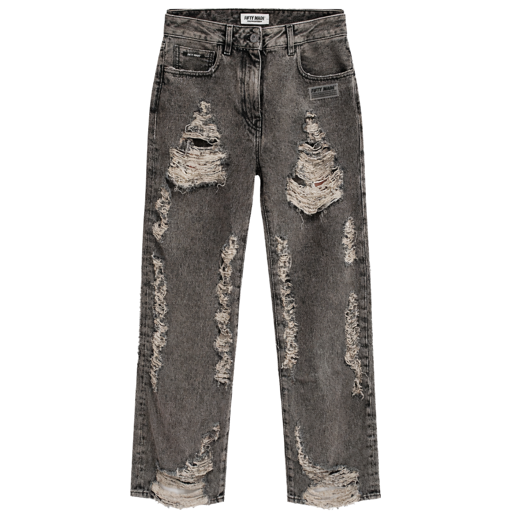 Fifty Made Women Jeans Ripped Black