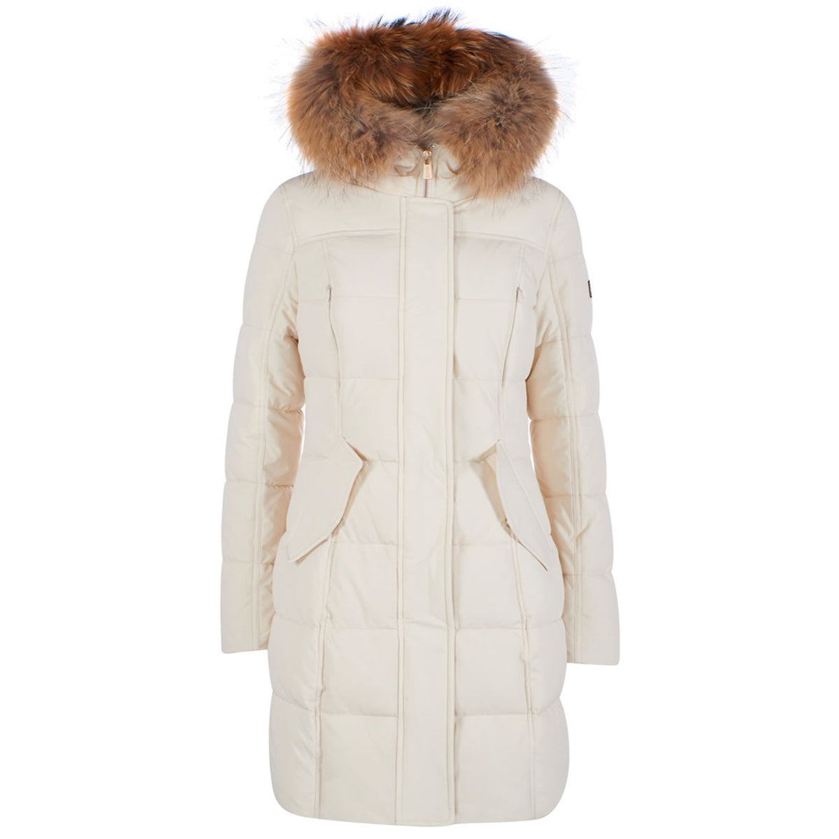 Yes Zee Women Down Jacket Long Cream White