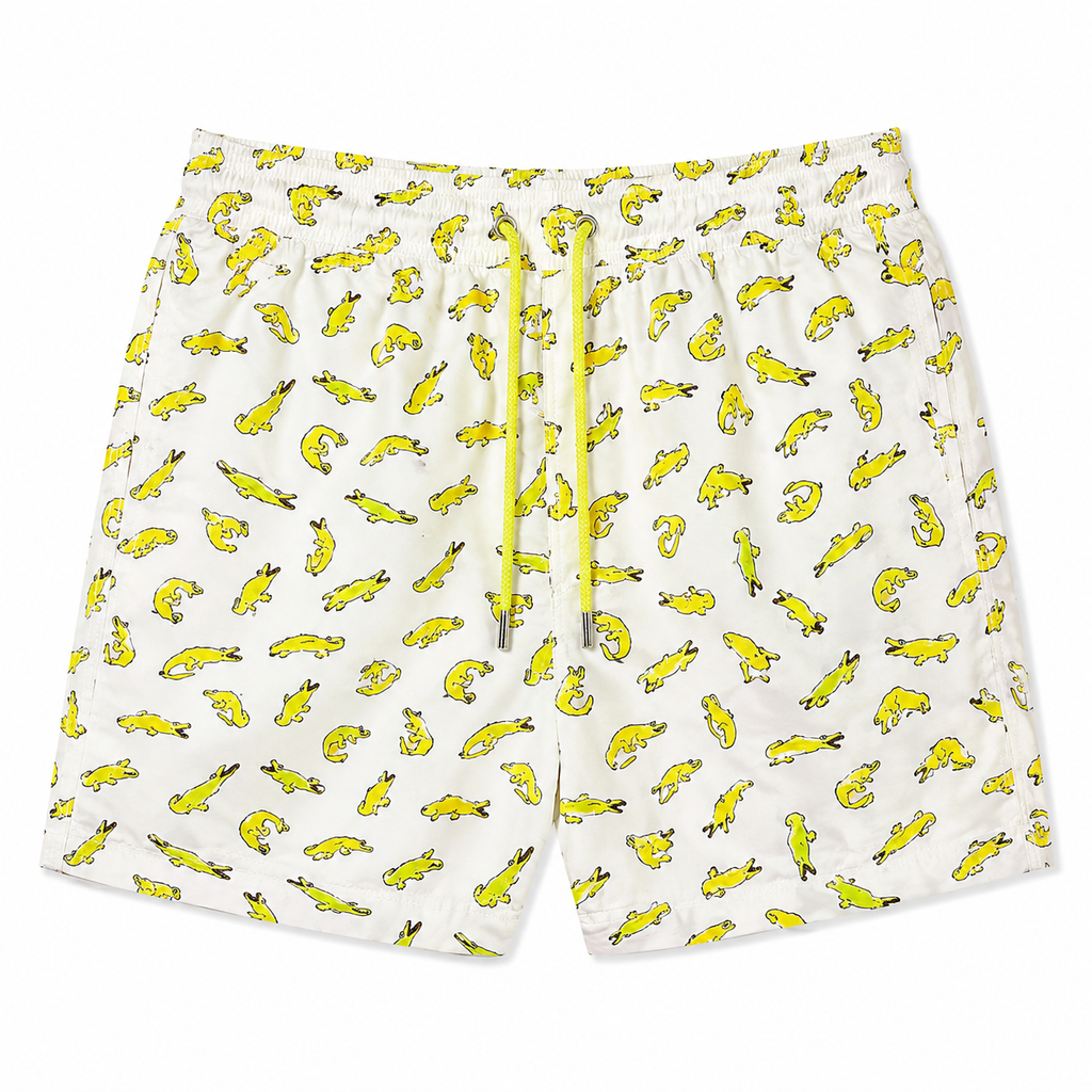 MC2 Saint Barth Men Swimsuit Patterned Alligator White