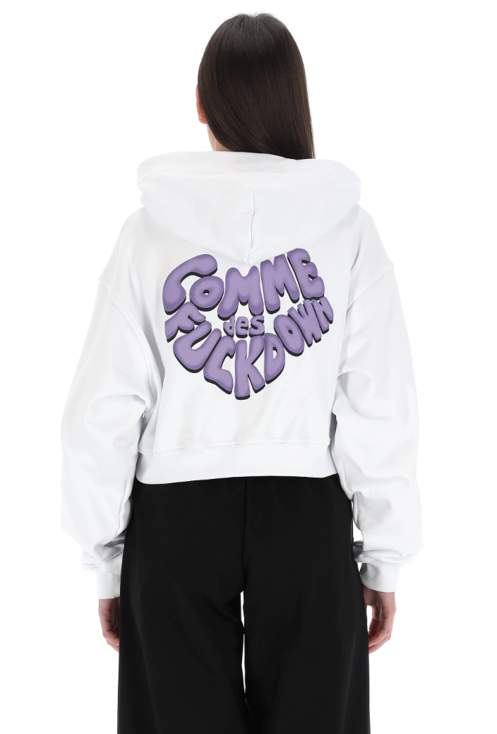 Comme Des Fuckdown Women Sweatshirt Short White