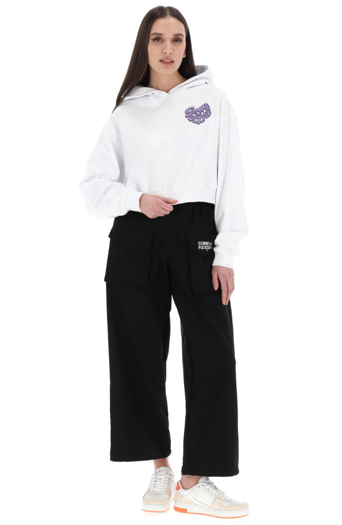 Comme Des Fuckdown Women Sweatshirt Short White