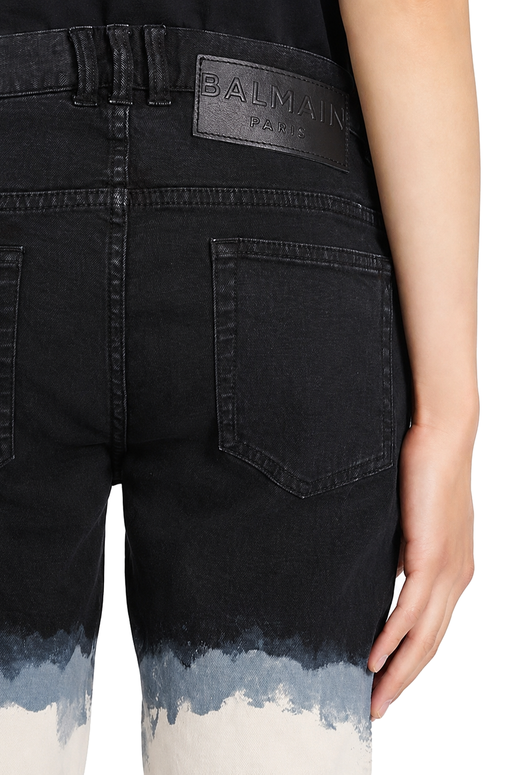 Balmain Men Jeans White tie-dye Black