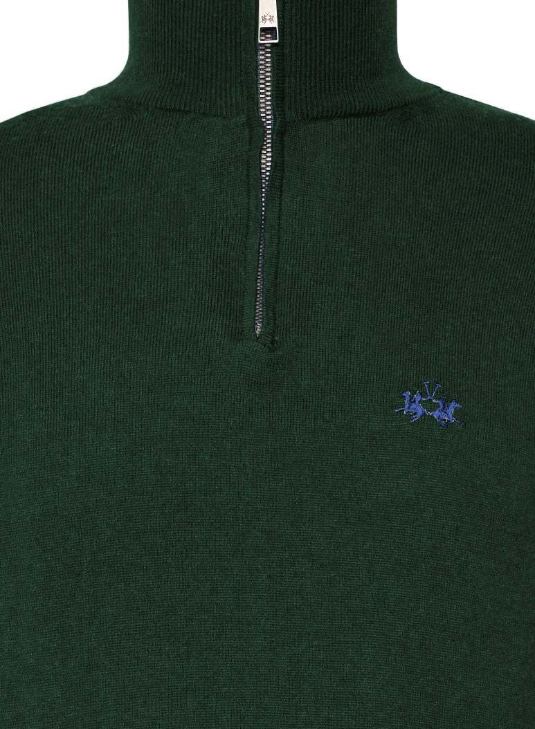 La Martina Men Half Zip Knit Green