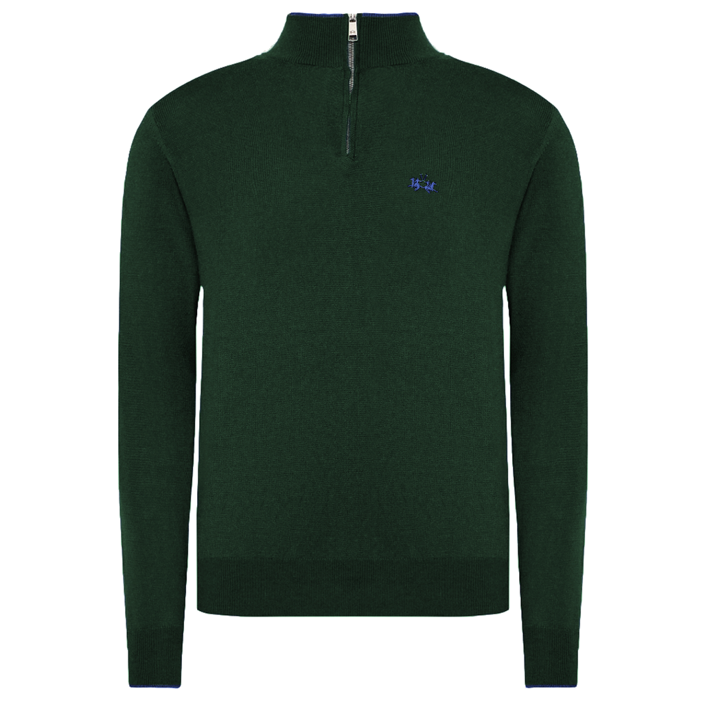 La Martina Men Half Zip Knit Green