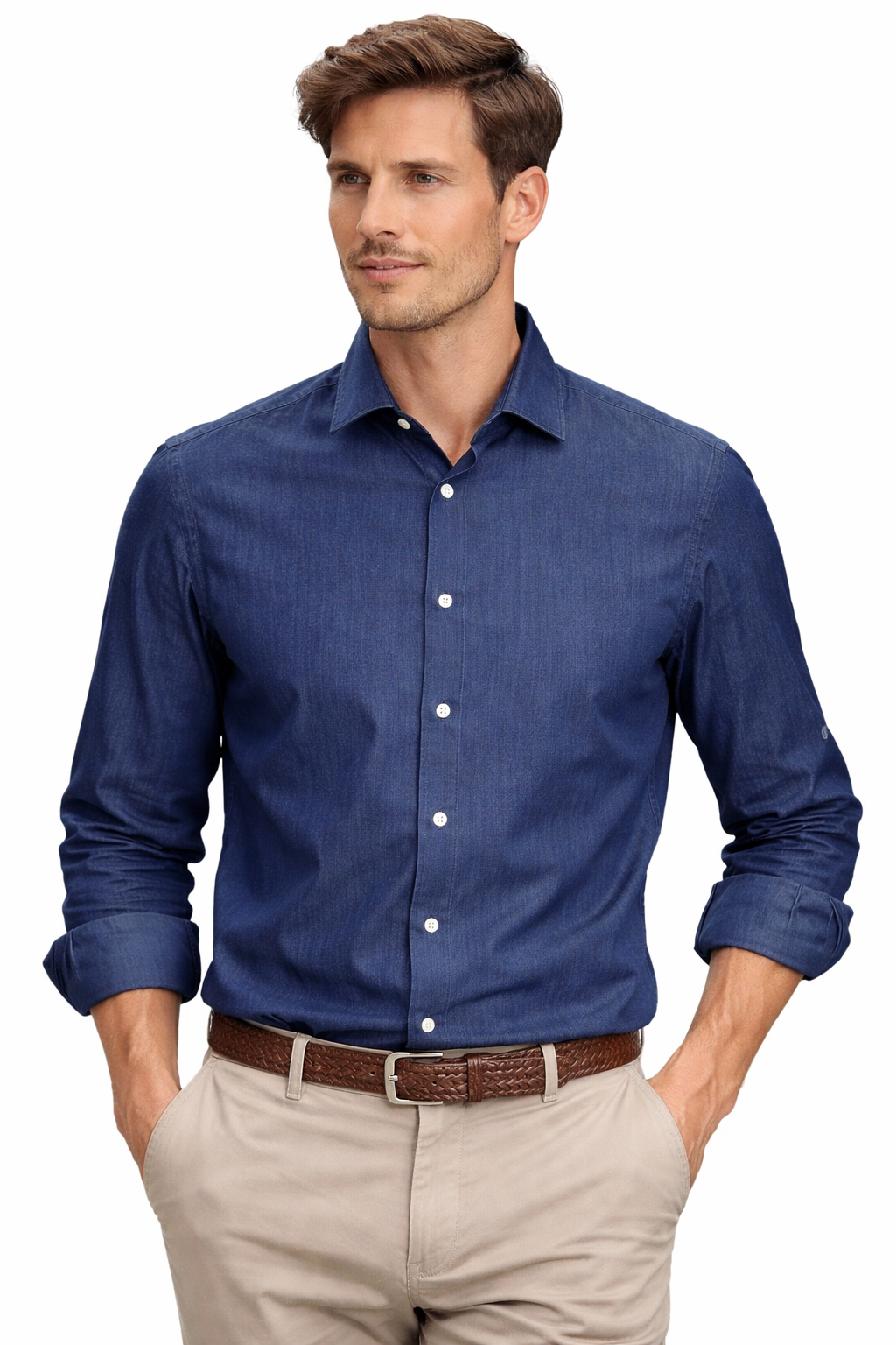 MC2 Saint Barth Men Shirt Denim Scuro Blue