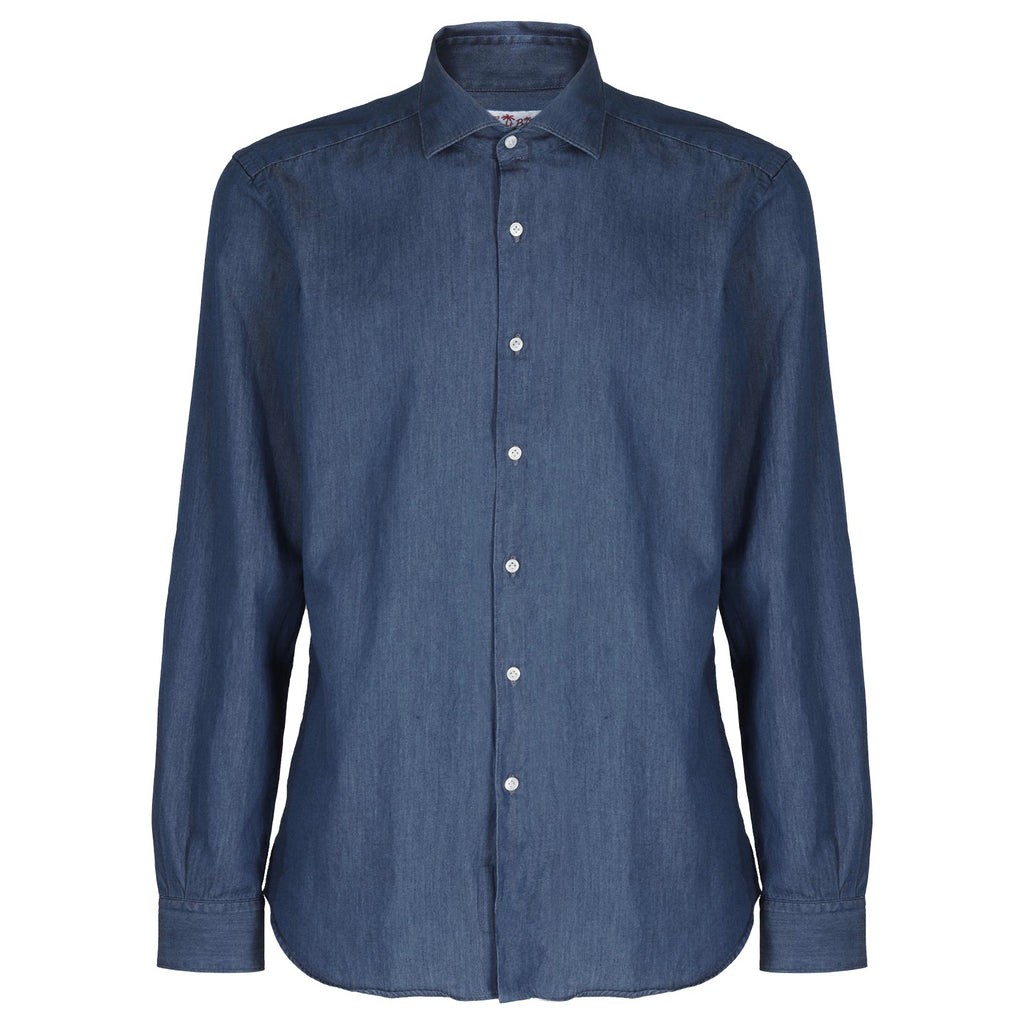 MC2 Saint Barth Men Shirt Denim Scuro Blue