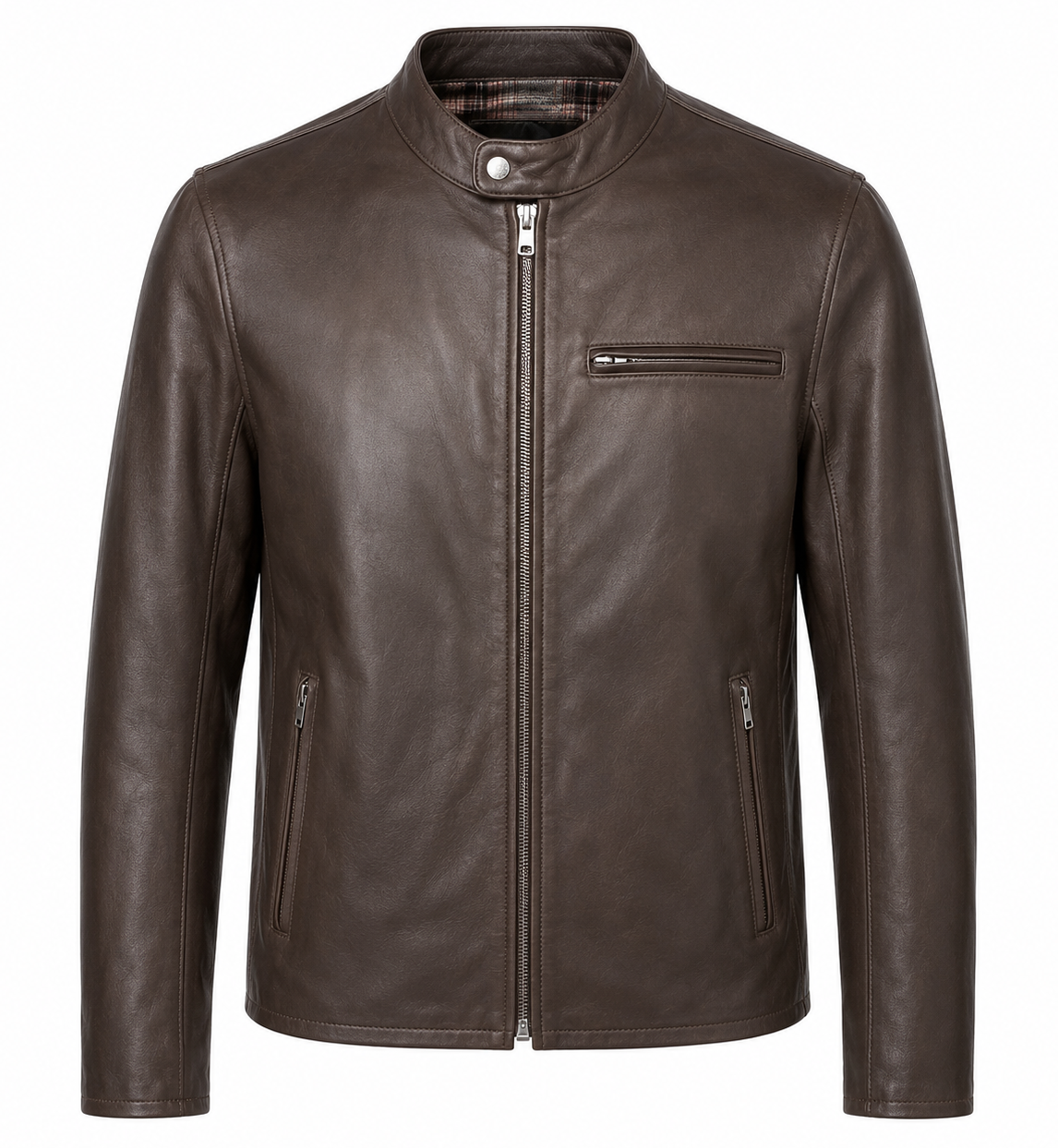 Schott NYC Men Jacket Leather Capra Brown