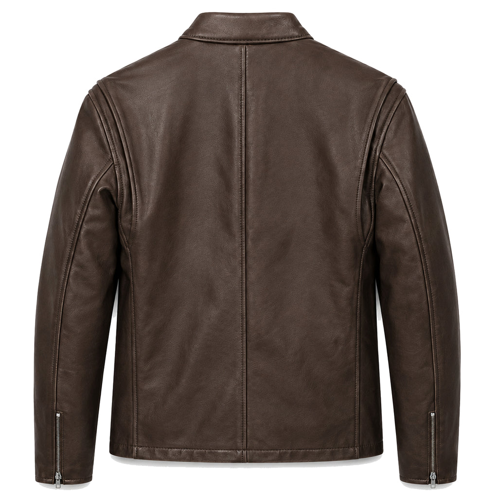 Schott NYC Men Jacket Leather Capra Brown