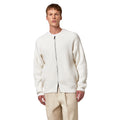 Alpha Studio Men Blouson Zip English Rib Sweaters White
