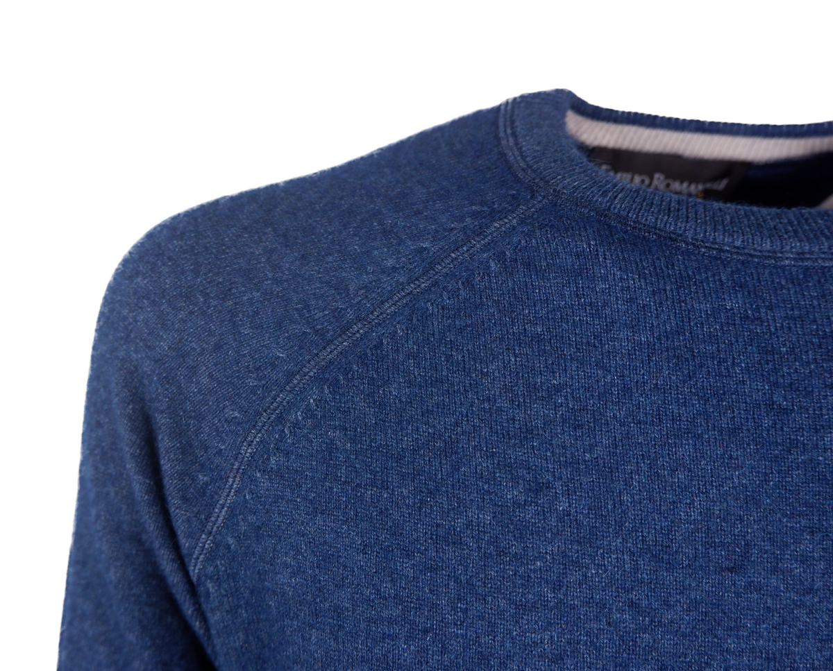 Emilio Romanelli Men Raglan Cut Sweaters Blue