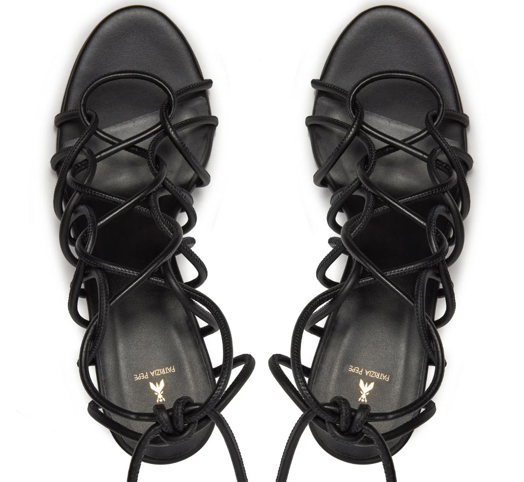 Patrizia Pepe Women Sandali Leather Intrecciata Sandals Black