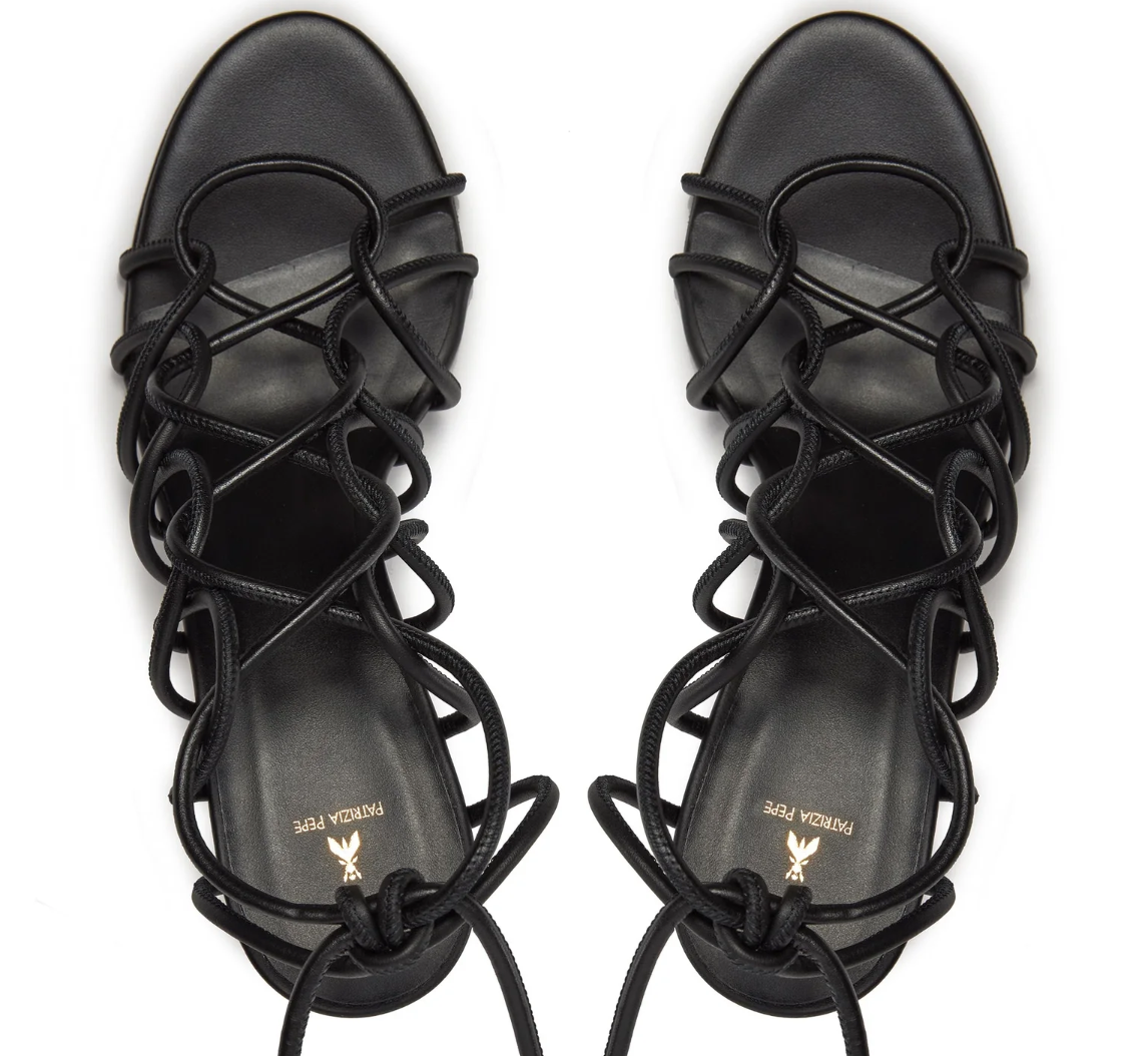 Patrizia Pepe Women Sandali Leather Intrecciata Sandals Black