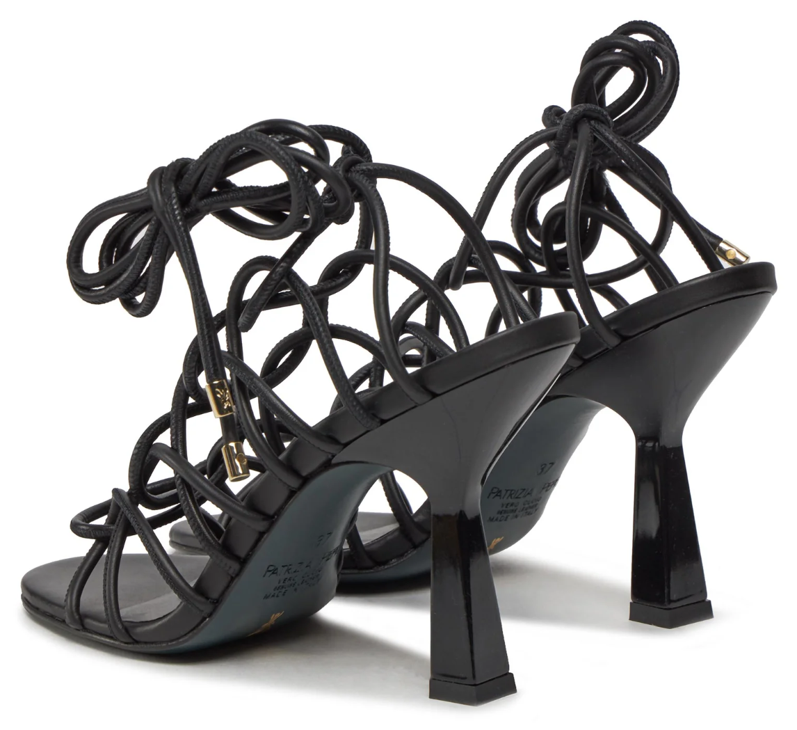 Patrizia Pepe Women Sandali Leather Intrecciata Sandals Black