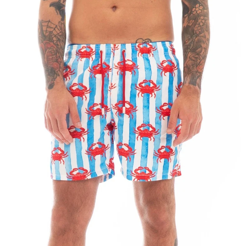 MC2 Saint Barth Men Gustavia Crabs Crew Swimwear Multicolor