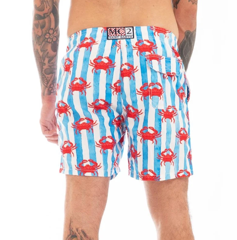 MC2 Saint Barth Men Gustavia Crabs Crew Swimwear Multicolor