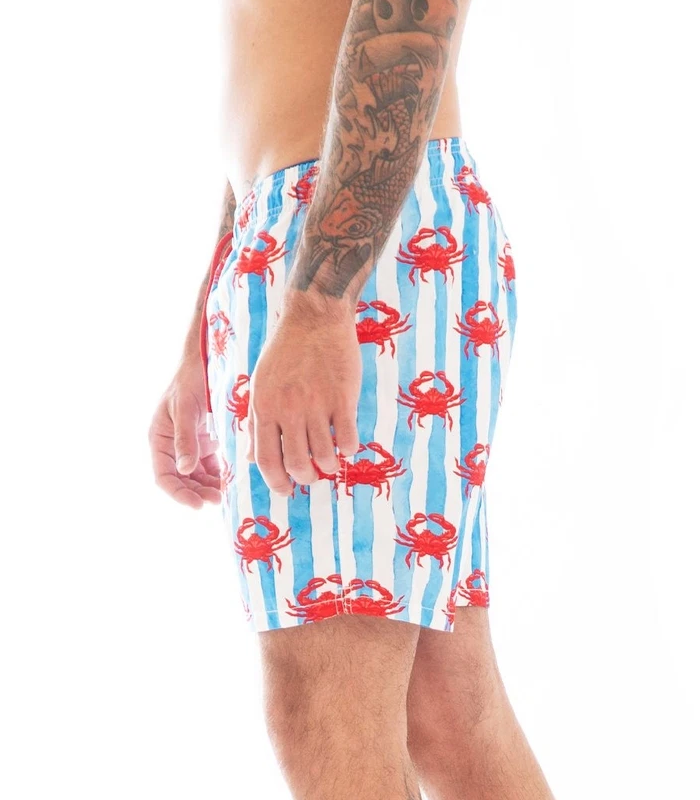 MC2 Saint Barth Men Gustavia Crabs Crew Swimwear Multicolor