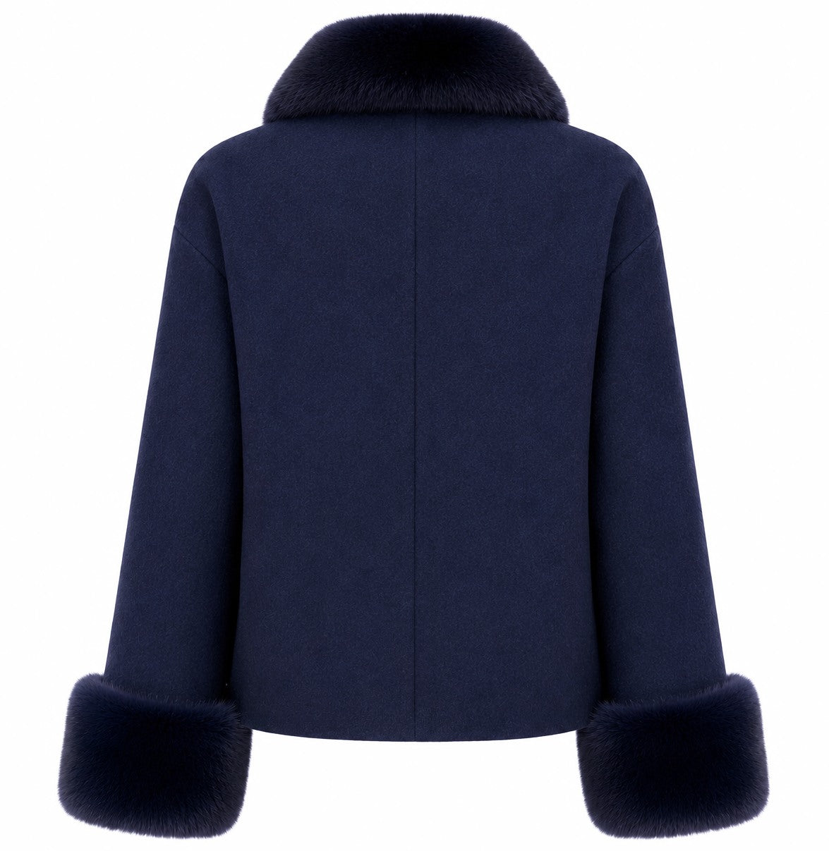 Loro Piana Fabric Women Coat Short Pelliccia Blue
