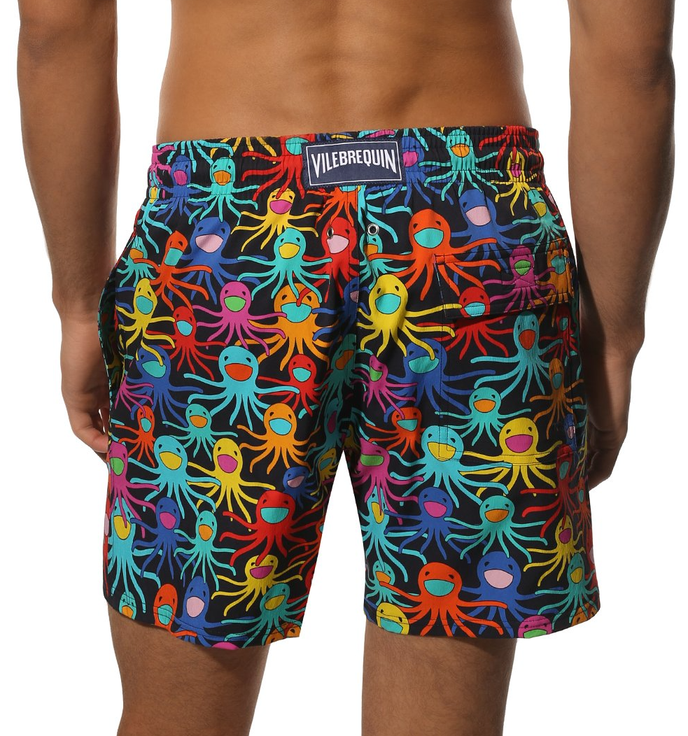 Vilebrequin Men Swim Trunks Octopus Vintage Swimwear Multicolor