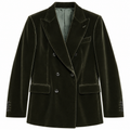 Dolce & Gabbana Men Jacket Double-Breasted Velvet Green
