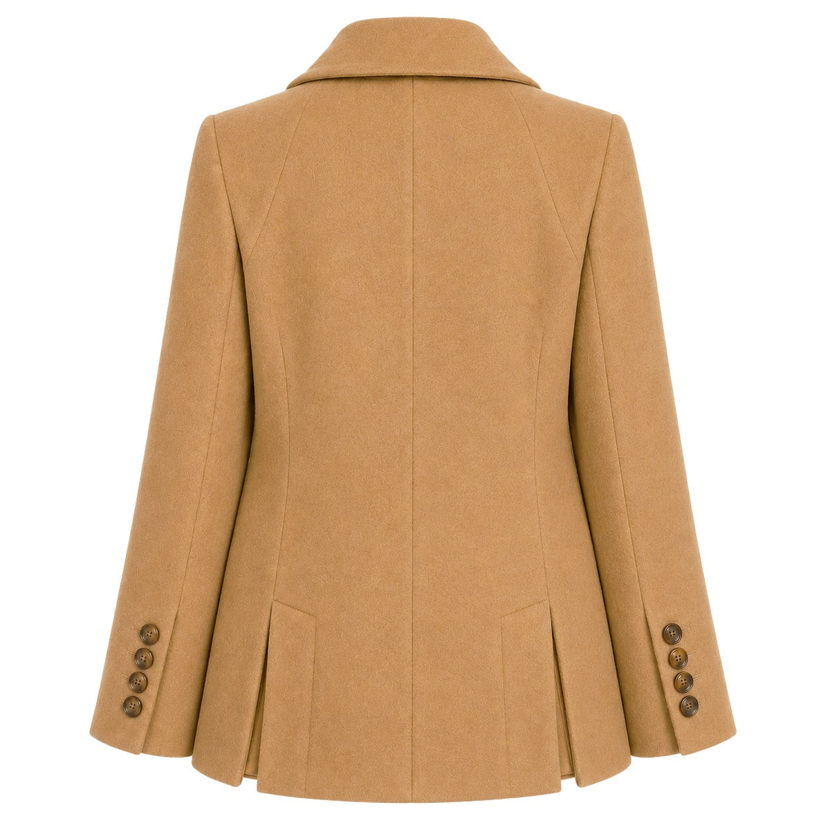 Loro Piana Fabric Women Coat Short Double-Breasted Cammello Camel