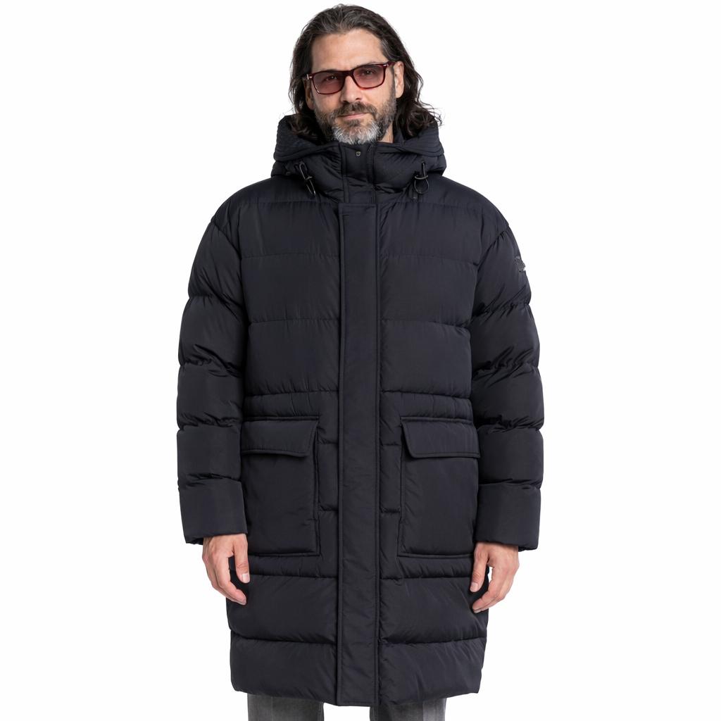 Peuterey Men Down Jacket Padded Long Black